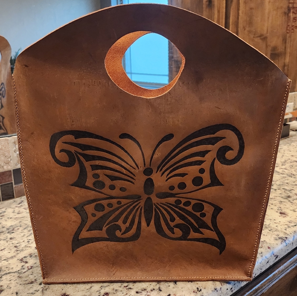 Handmade Leather Purse w/Butterfly "Branding"